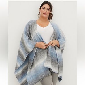 NWT Torrid Ruana Wrap Shawl. Spacedye Multicolor. Size 2 (18/20)
